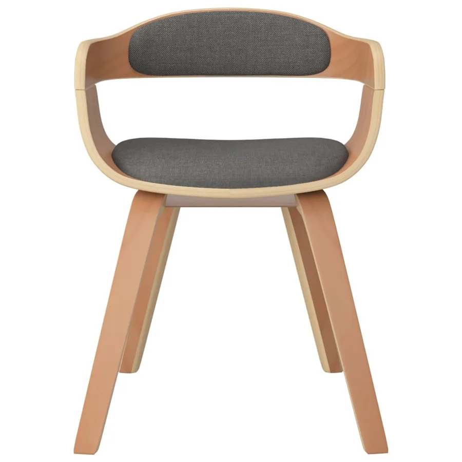 Chaise à manger Gris clair Bois courbé et tissu - 3