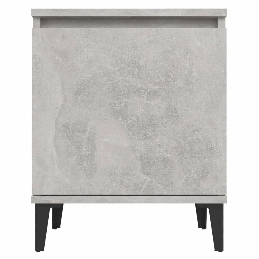 Table de chevet avec pieds en métal gris béton 40x30x50 cm - 6