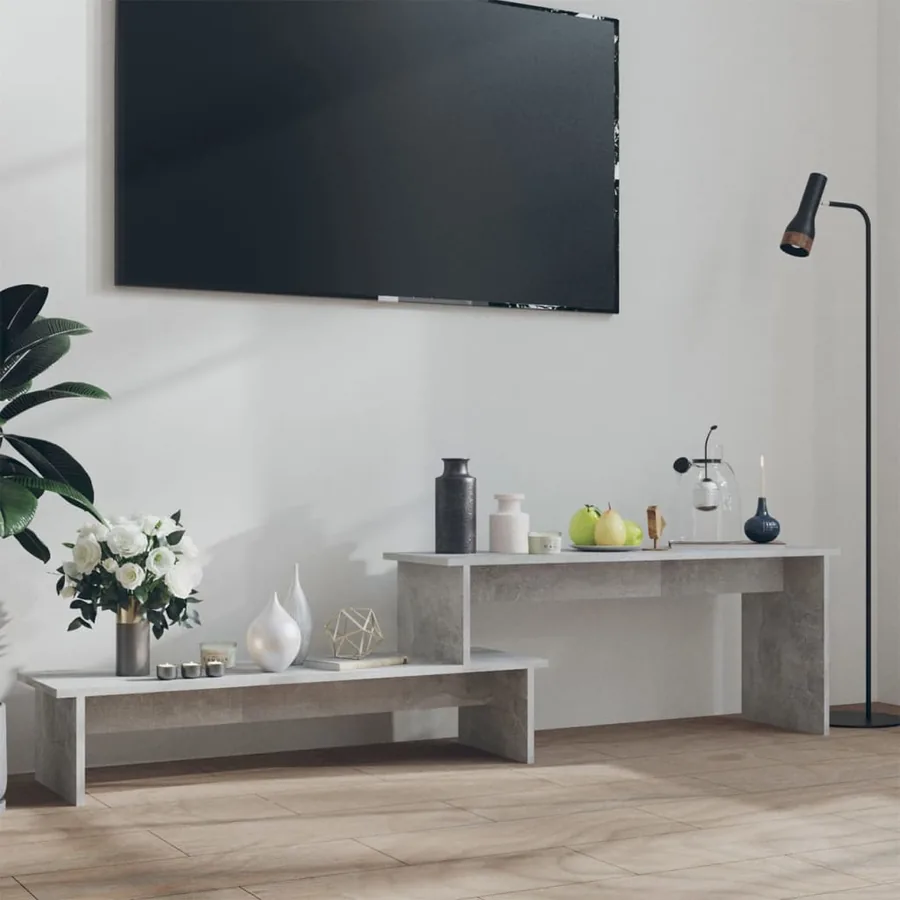 Meuble TV Gris béton 180x30x43 cm Bois d'ingénierie
