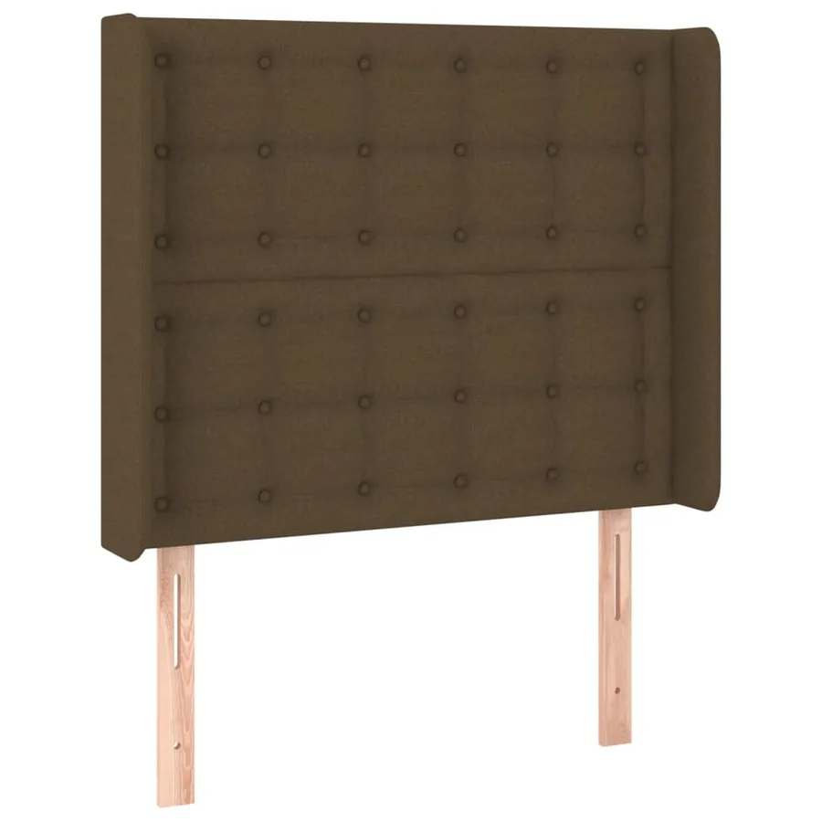 Tête de lit à LED Marron foncé 93x16x118/128 cm Tissu - 3