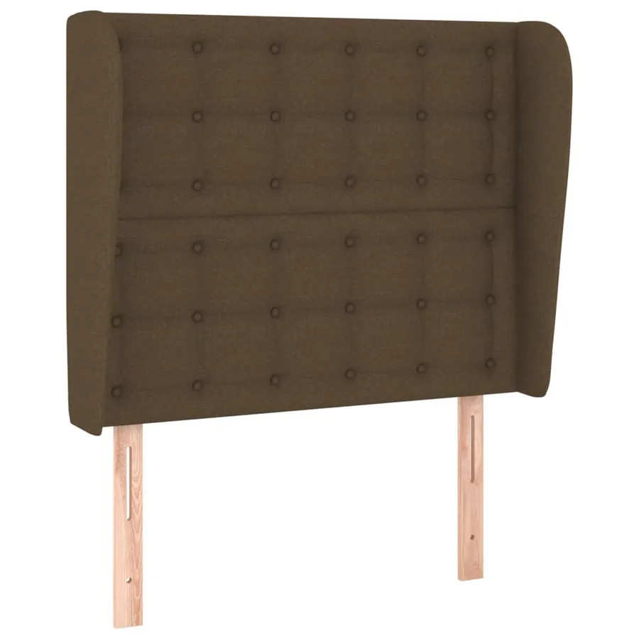 Tête de lit avec oreilles Marron foncé 93x23x118/128 cm Tissu - 2