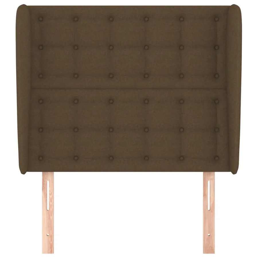 Tête de lit avec oreilles Marron foncé 93x23x118/128 cm Tissu - 3