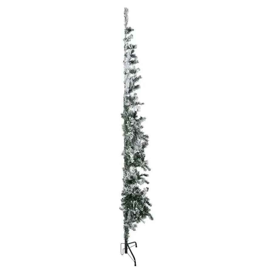 Demi sapin de Noël artificiel mince avec neige floquée 240 cm - 5