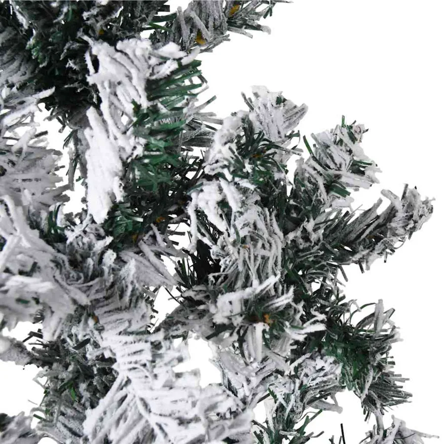 Demi sapin de Noël artificiel mince avec neige floquée 240 cm - 7