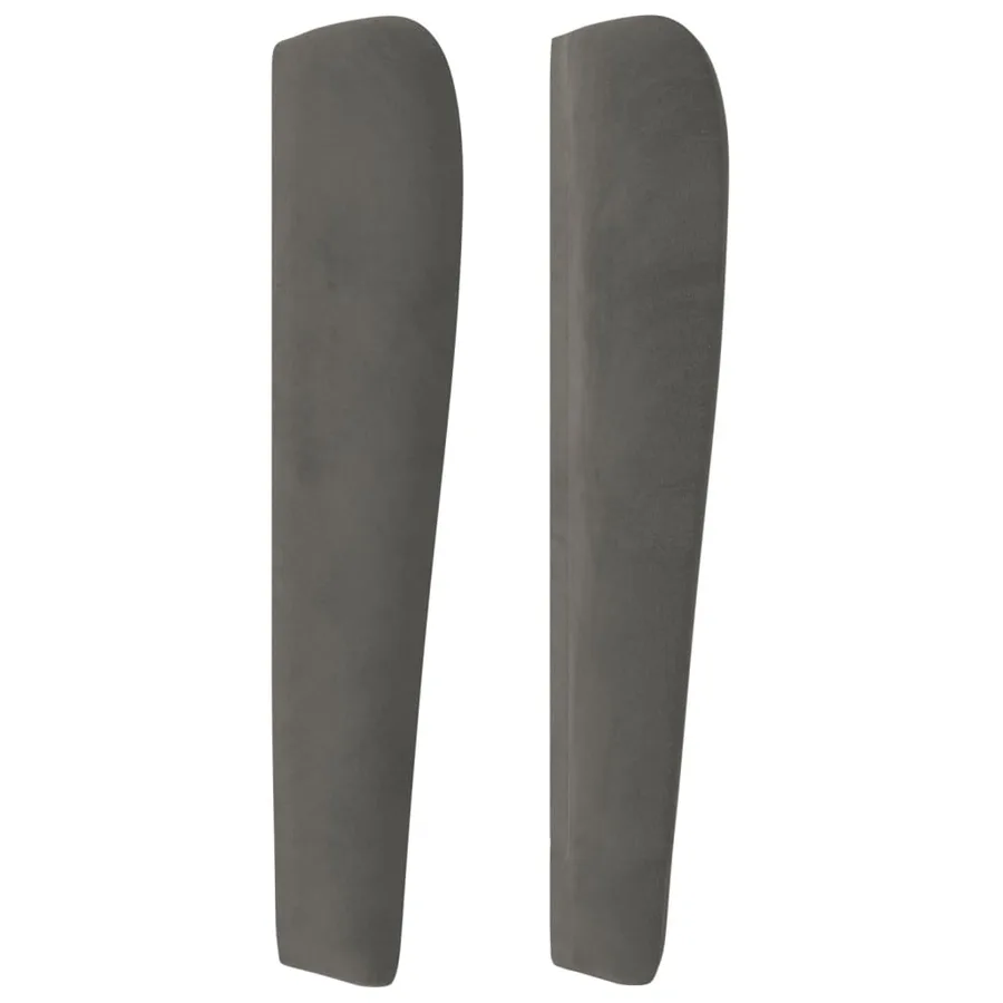 Tête de lit avec oreilles Gris foncé 183x23x118/128 cm Velours - 4
