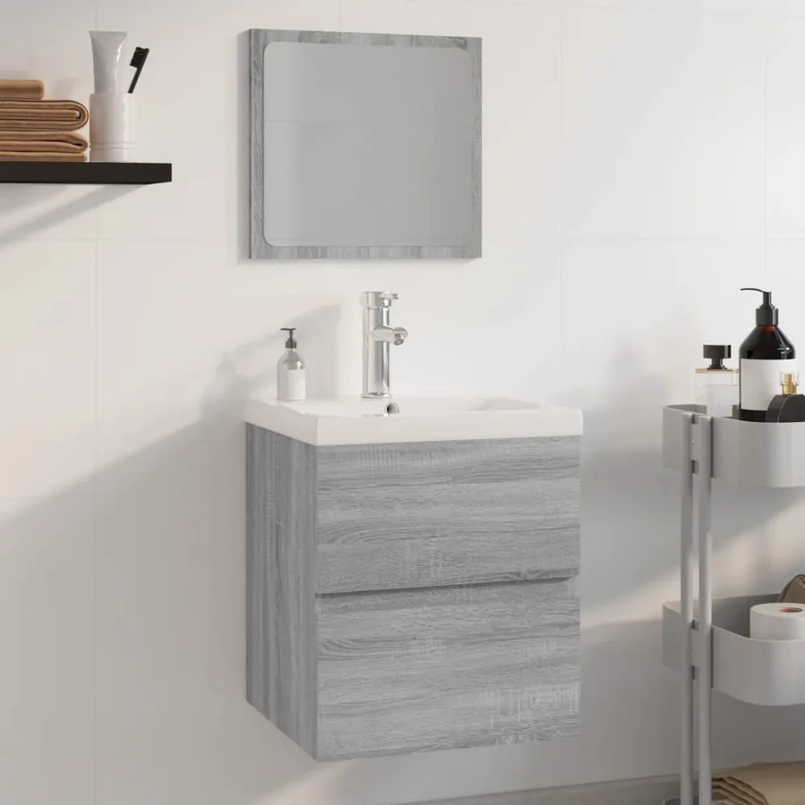 Meubles de salle de bain Sonoma gris Bois d'ingénierie