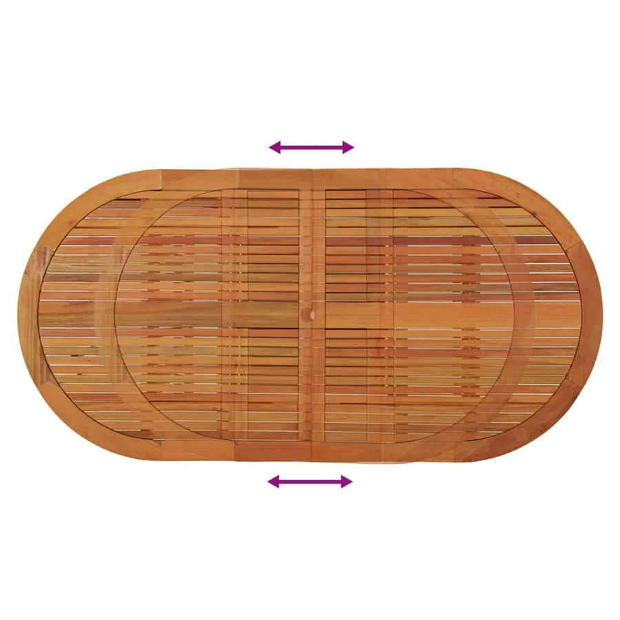 Table de jardin 200x100x75 cm Bois d'eucalyptus solide - 7