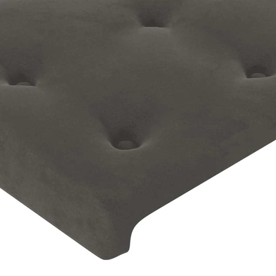 Tête de lit avec oreilles Gris foncé 183x16x118/128 cm Velours - 5