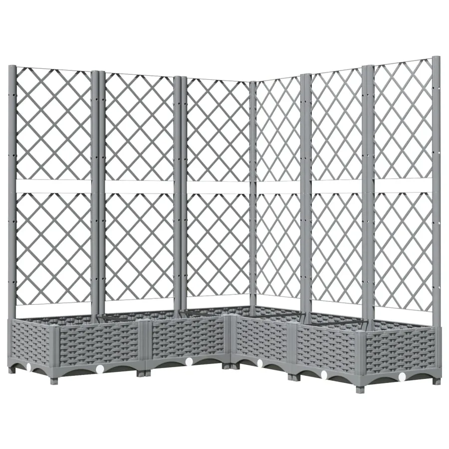 Jardinière avec treillis Gris clair 120x120x121,5 cm PP - 2