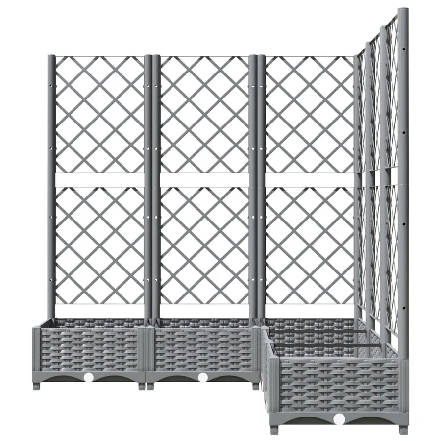 Jardinière avec treillis Gris clair 120x120x121,5 cm PP - 3