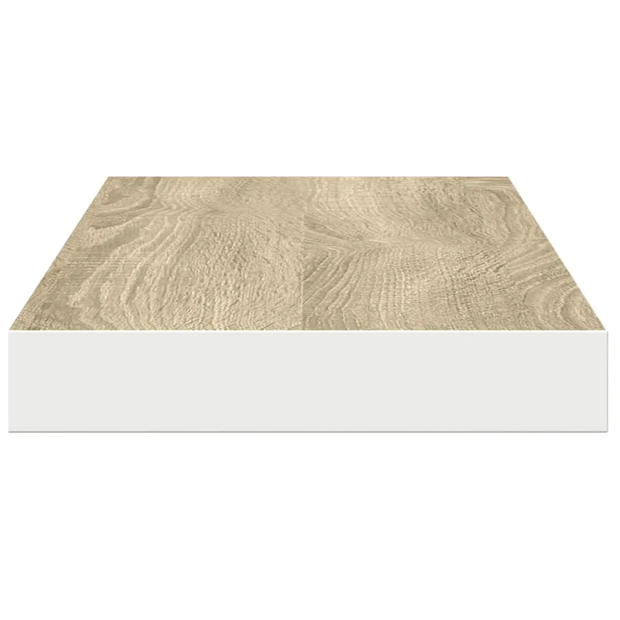 Étagère flottante murale Chêne et blanc 90x23,5x3,8 cm MDF - 7
