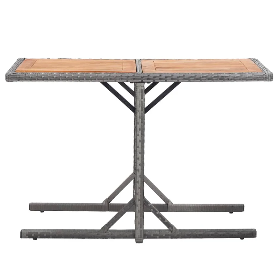 Table de jardin Anthracite Résine tressée et bois d'acacia - 2