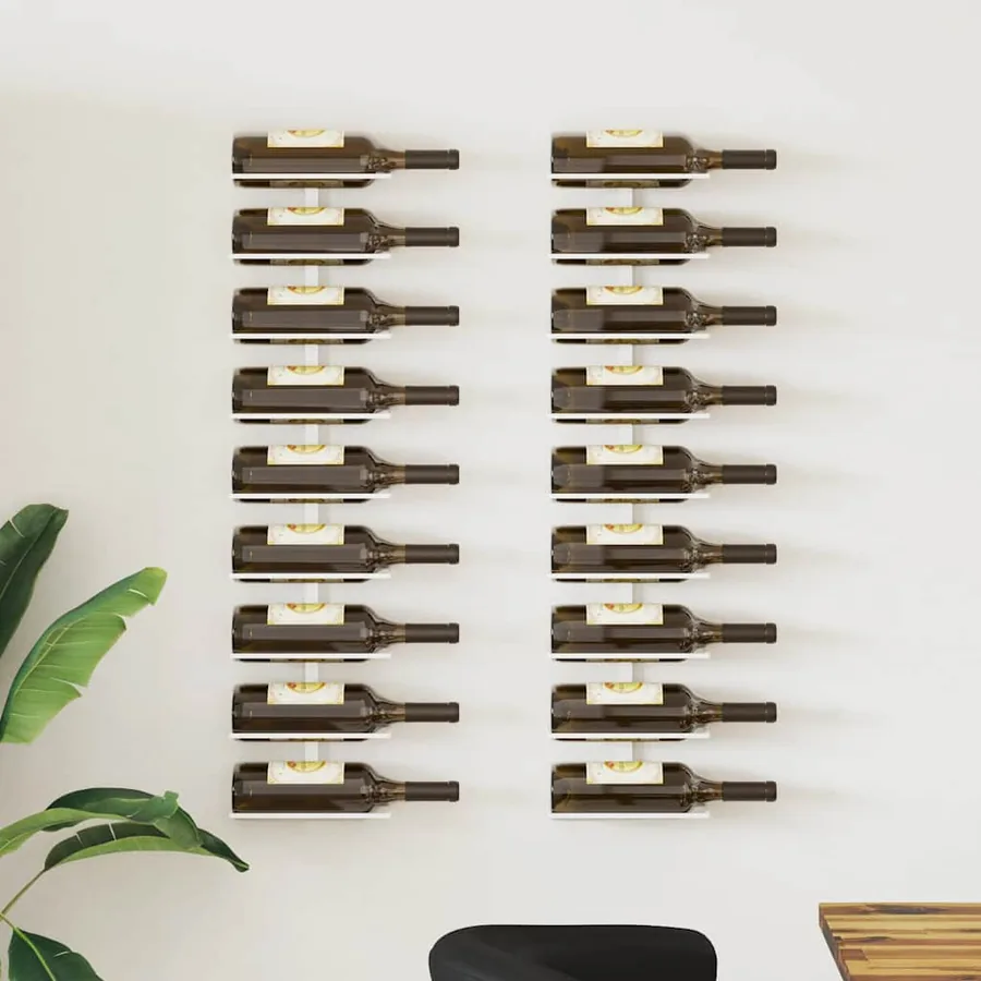 Casier à vin mural pour 9 bouteilles 2 pcs Blanc Fer