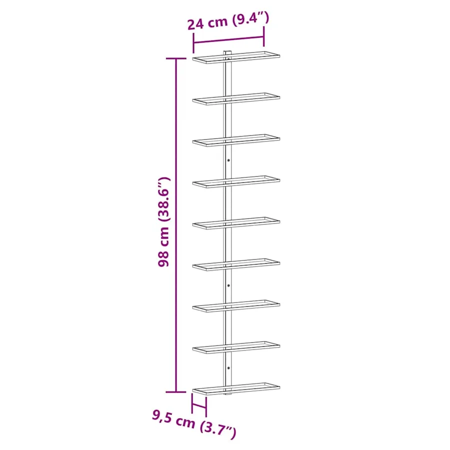 Casier à vin mural pour 9 bouteilles 2 pcs Blanc Fer - 10