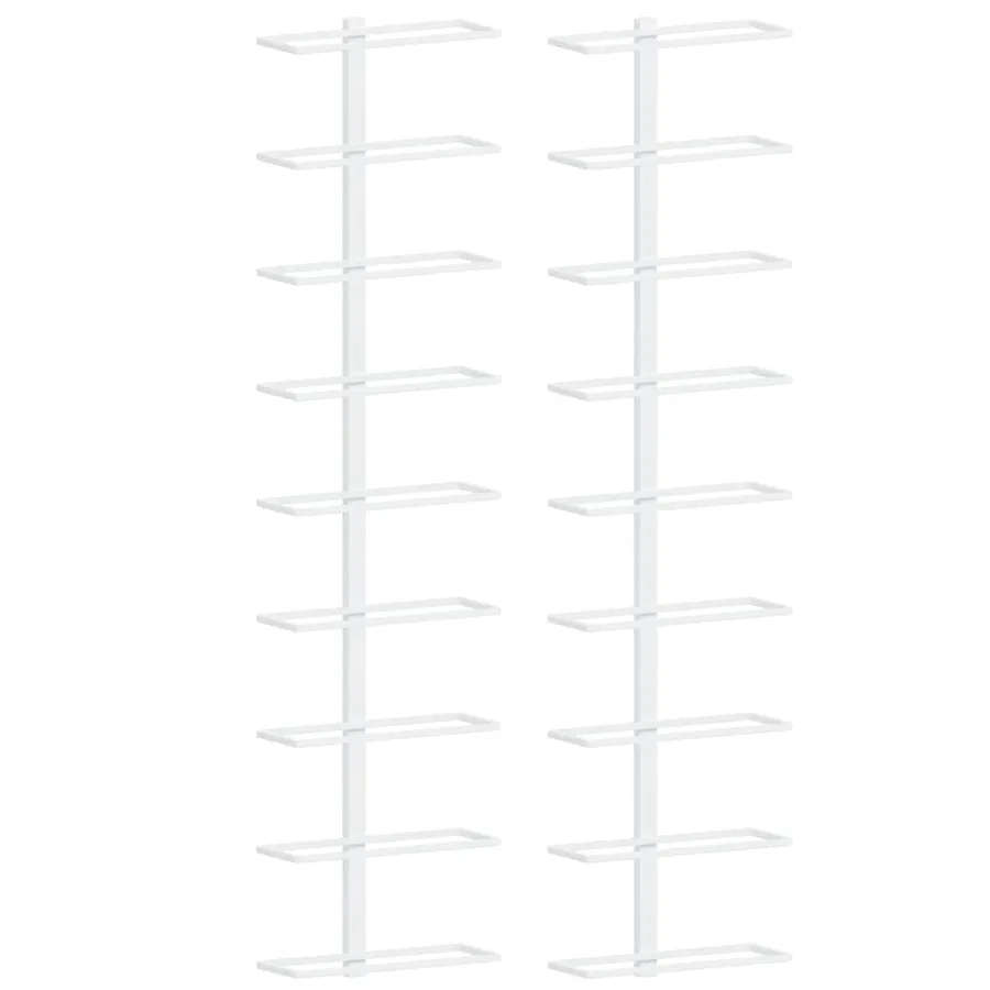 Casier à vin mural pour 9 bouteilles 2 pcs Blanc Fer - 2
