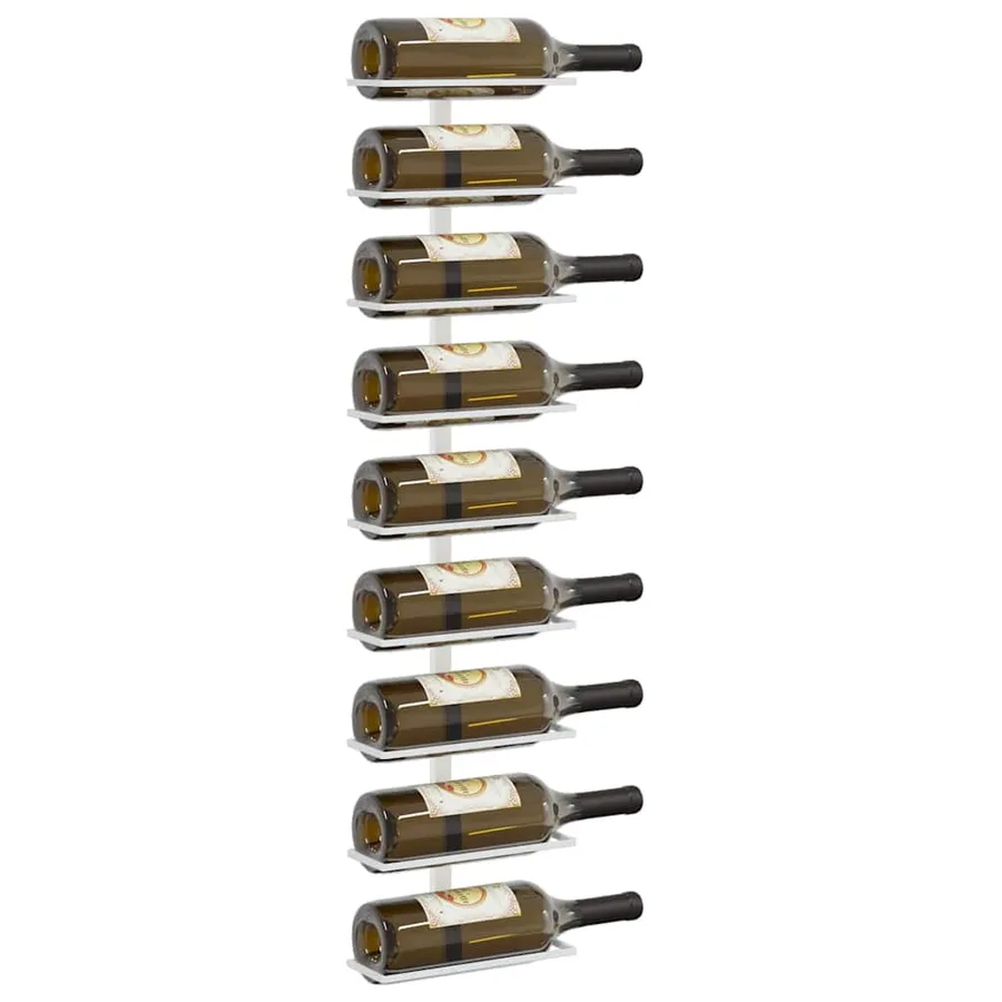 Casier à vin mural pour 9 bouteilles 2 pcs Blanc Fer - 4
