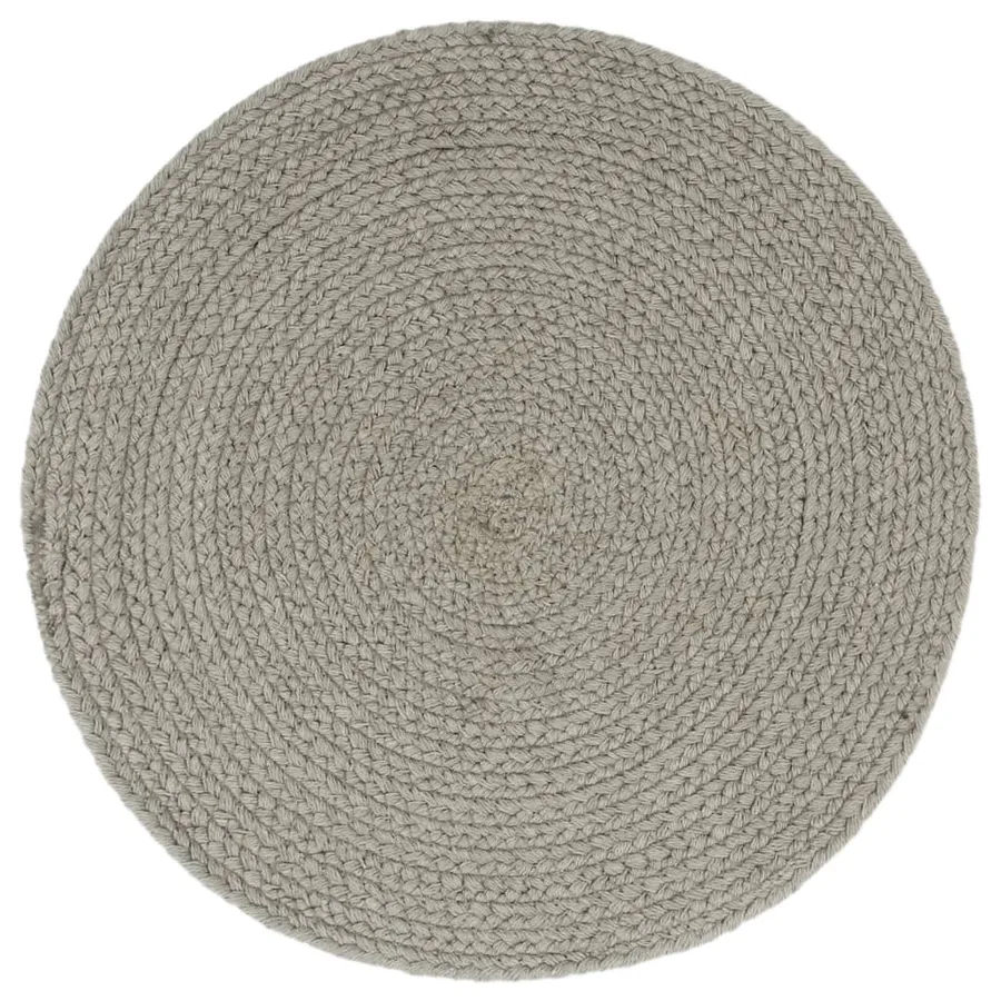 Napperons 4 pcs Gris Plain 38 cm Rond Coton - 2