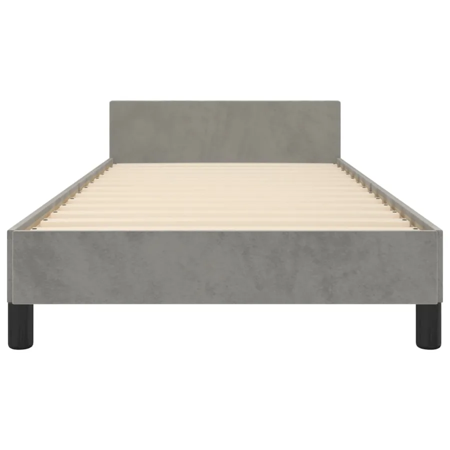 Cadre de lit sans matelas gris clair 90x190 cm velours - 6