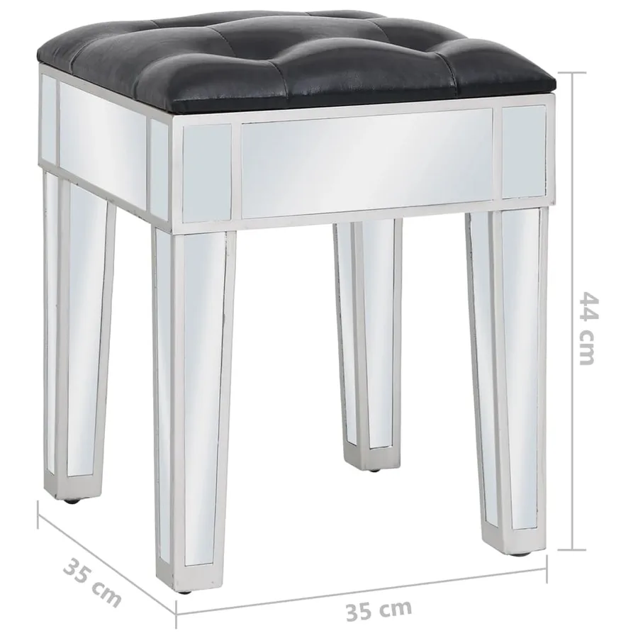 Coiffeuse miroir avec tabouret MDF et verre - 10