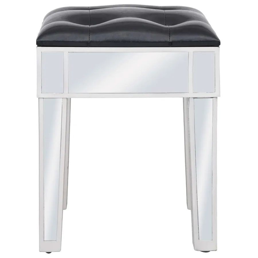 Coiffeuse miroir avec tabouret MDF et verre - 8