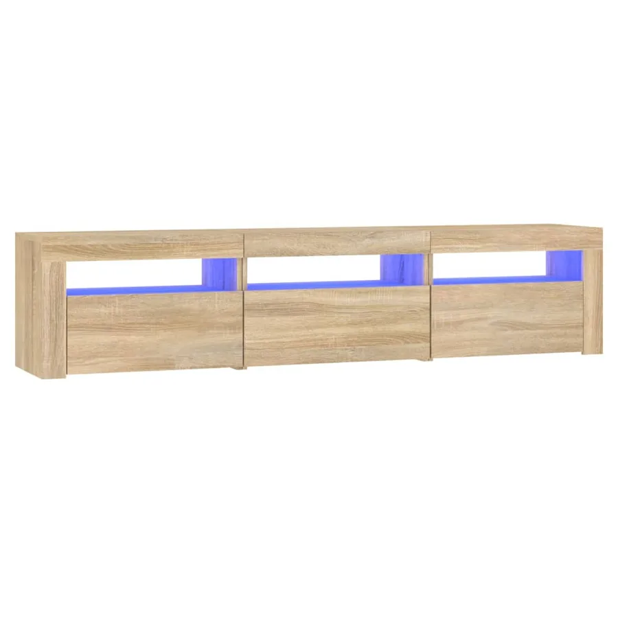 Meuble TV avec lumières LED Chêne sonoma 180x35x40 cm - 2