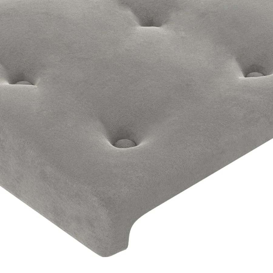 Tête de lit à LED Gris clair 183x16x78/88 cm Velours - 5