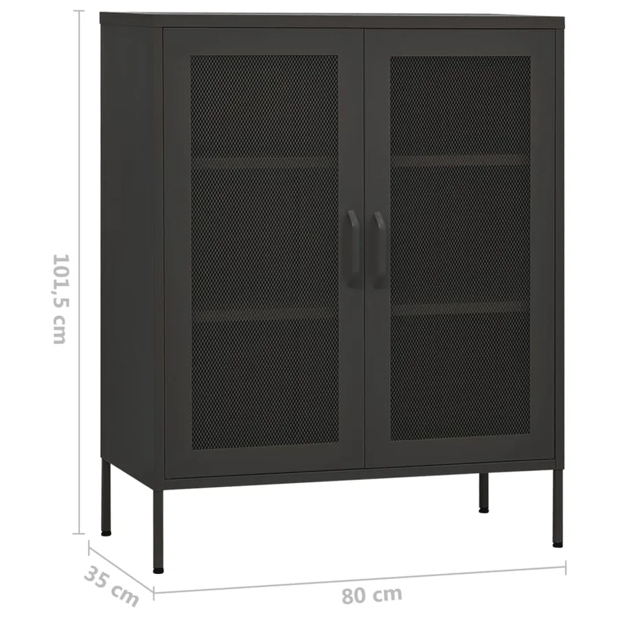 Armoire de rangement Anthracite 80x35x101,5 cm Acier - 9