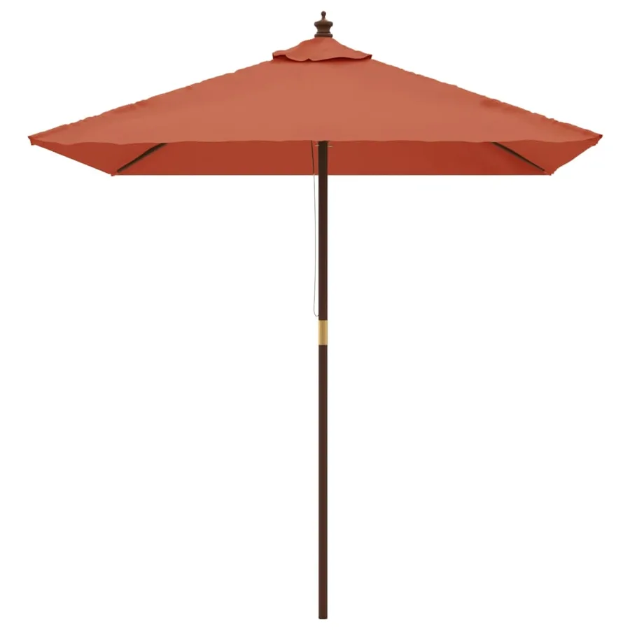 Parasol de jardin avec mât en bois terre cuite 198x198x231 cm - 3