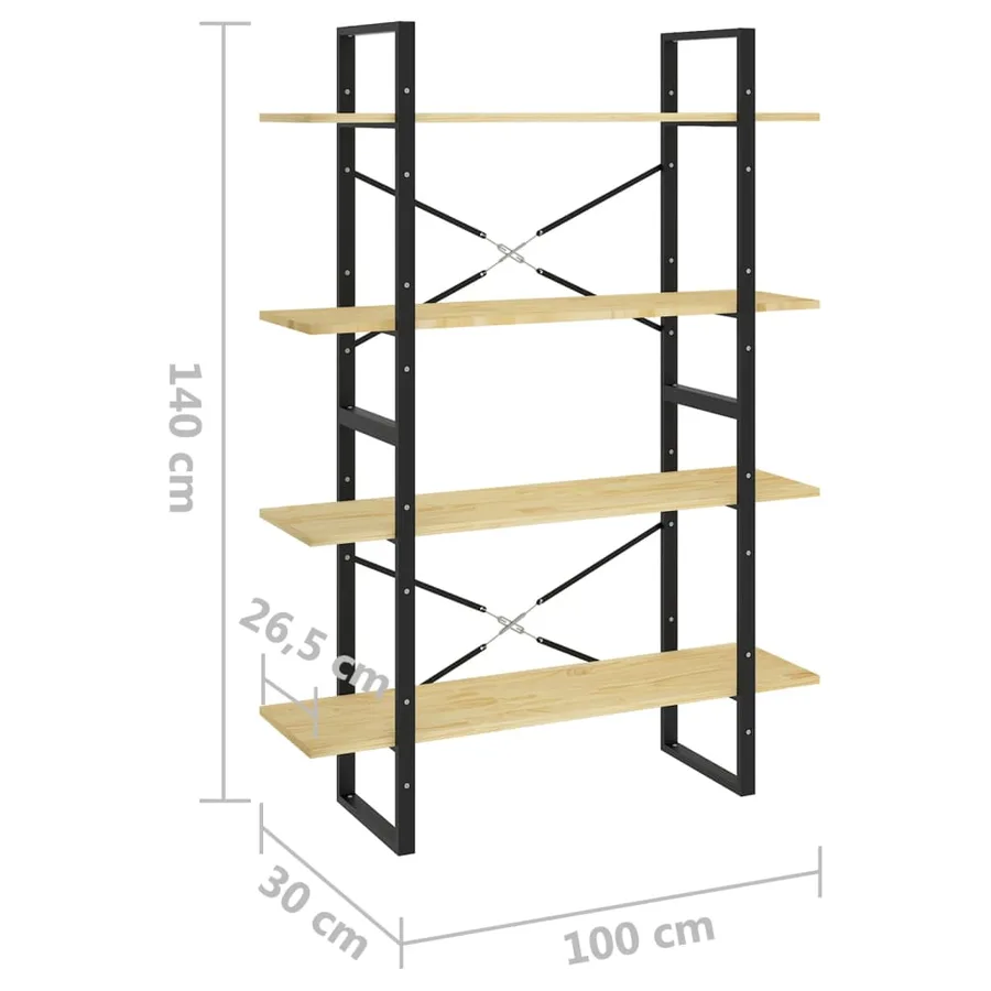 Bibliothèque à 4 niveaux 100x30x140 cm Bois de pin massif - 8