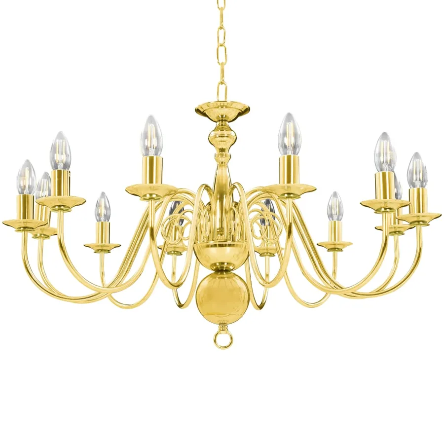Lustre Doré 12 ampoules E14 - 2