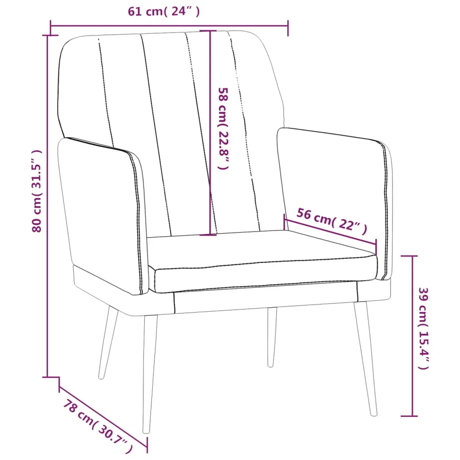 Fauteuil Crème 61x78x80 cm Similicuir - 8