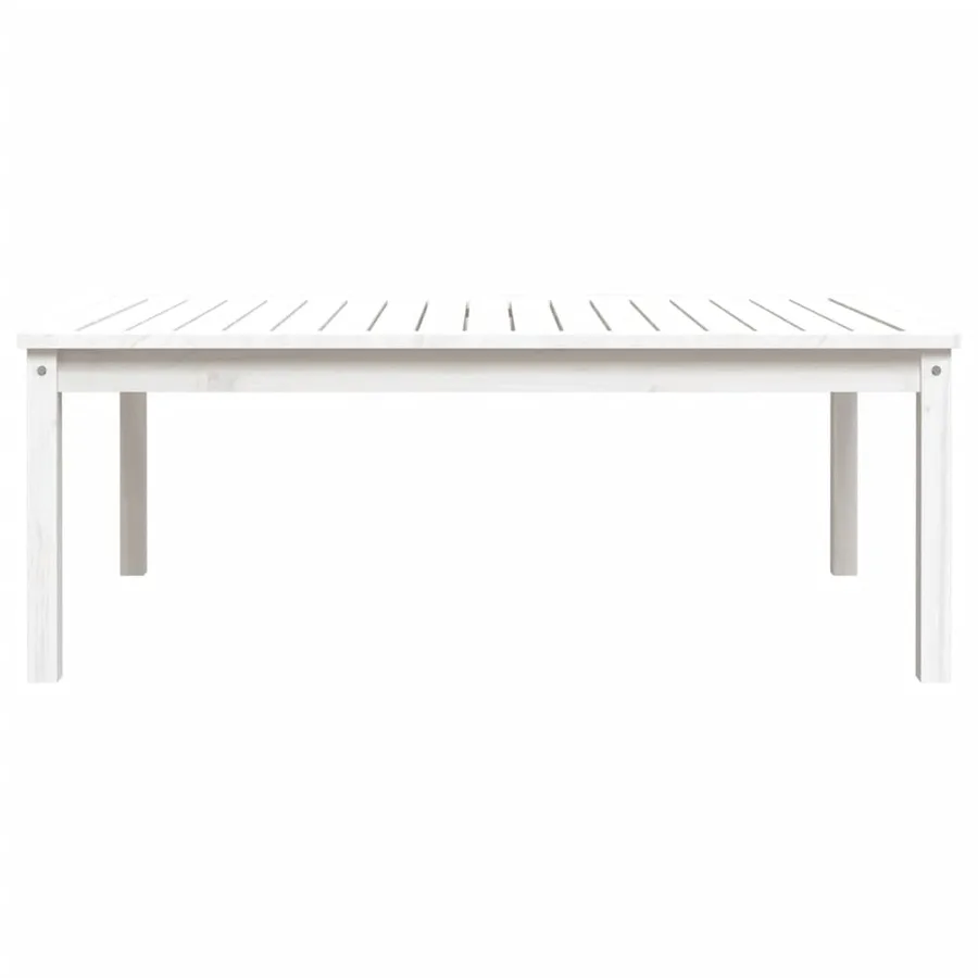 Table de jardin blanc 121x82,5x45 cm bois massif de pin - 5