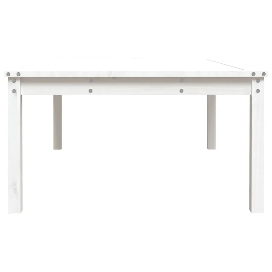 Table de jardin blanc 121x82,5x45 cm bois massif de pin - 6