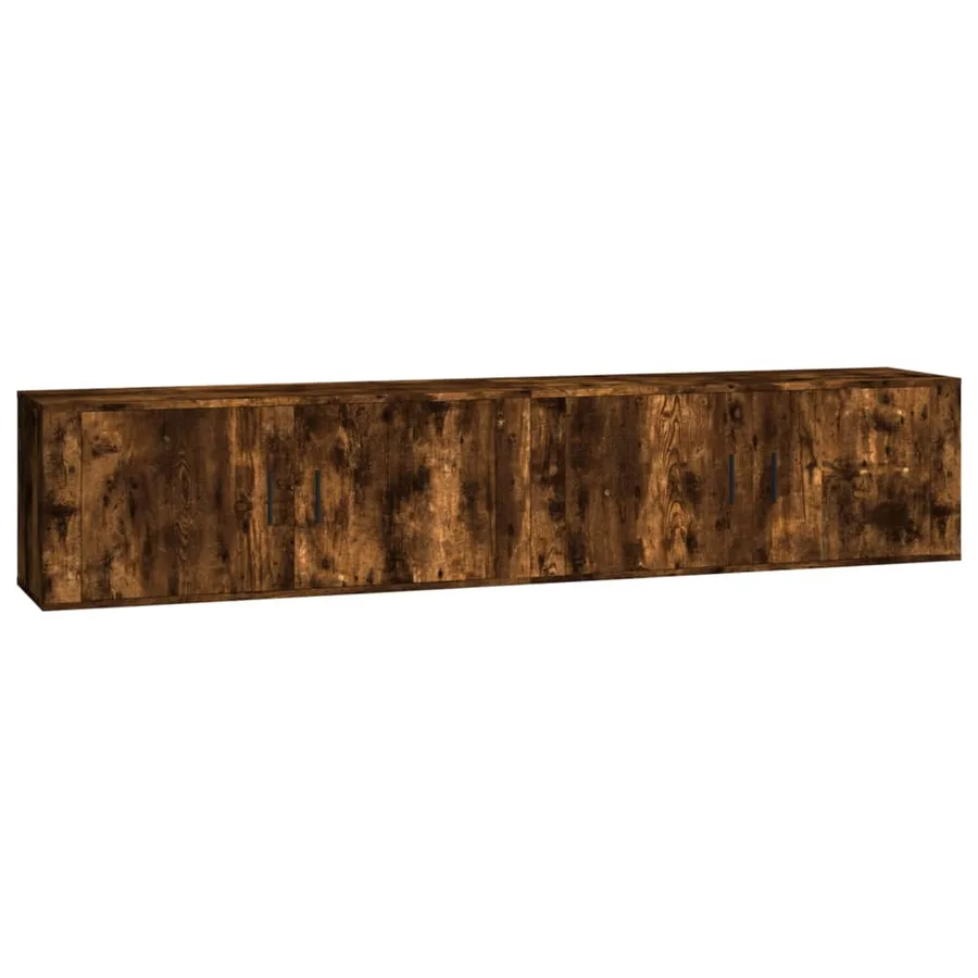 Meubles TV muraux 2 pcs chêne fumé 100x34,5x40 cm - 2