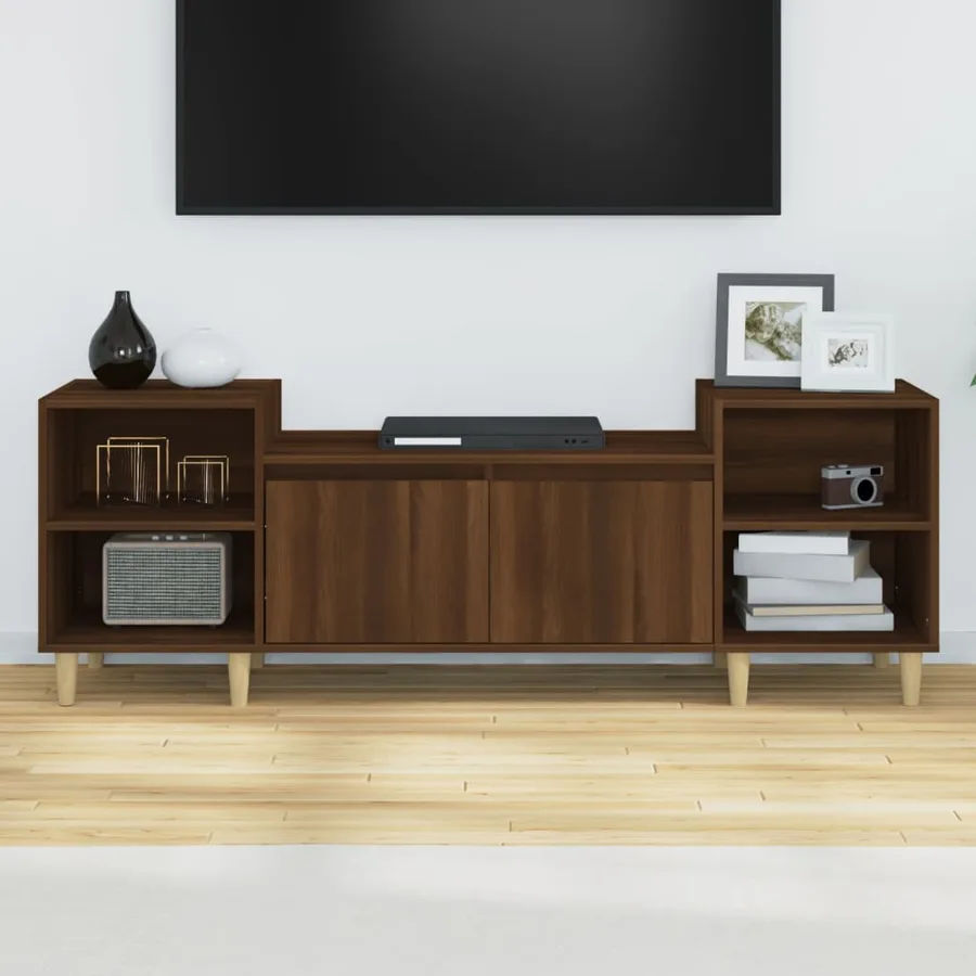 Meuble TV Chêne marron 160x35x55 cm Bois d'ingénierie - 3