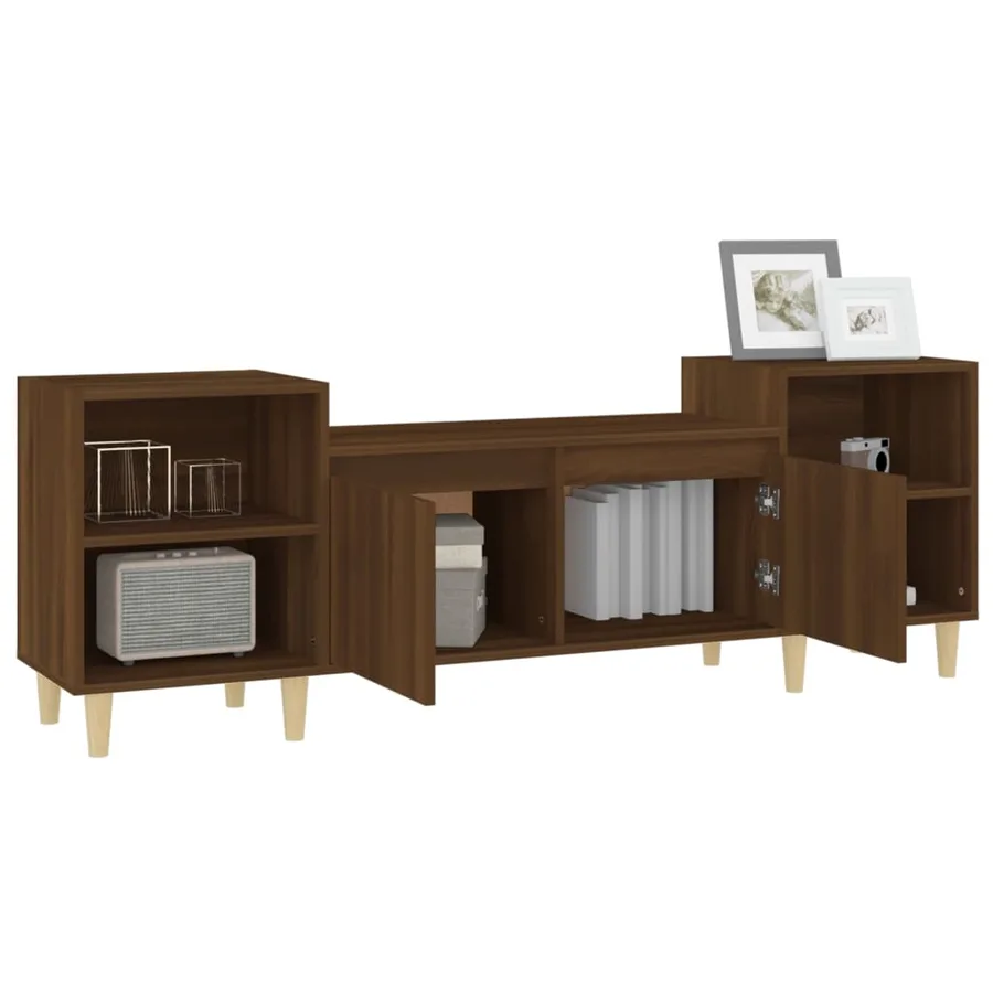 Meuble TV Chêne marron 160x35x55 cm Bois d'ingénierie - 5
