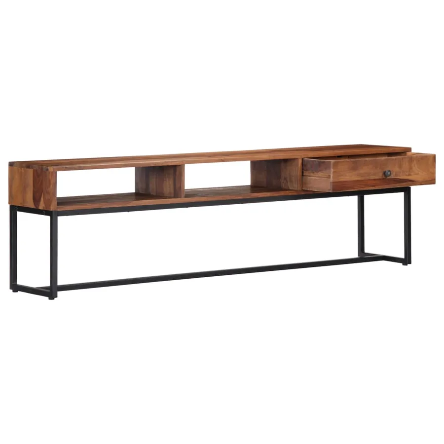 Meuble TV 160x30x45 cm Bois de Sesham massif - 4