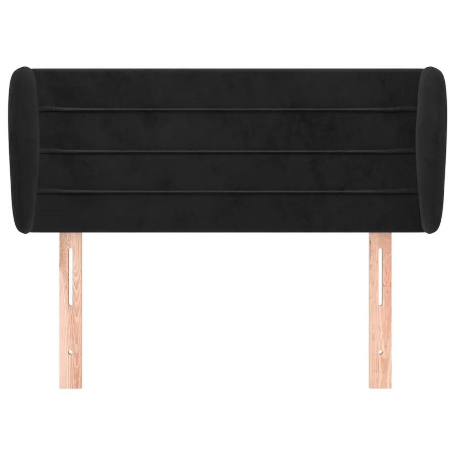 Tête de lit avec oreilles Noir 93x23x78/88 cm Velours - 3