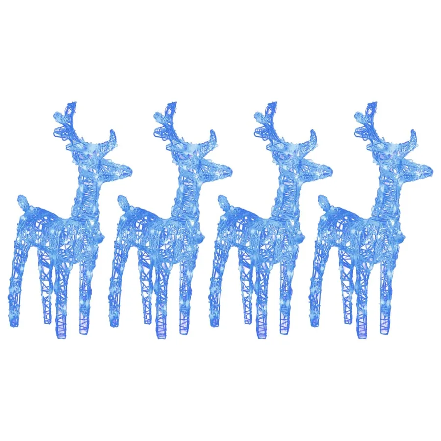 Rennes de Noël 4 pcs 160 LED Bleu Acrylique - 2