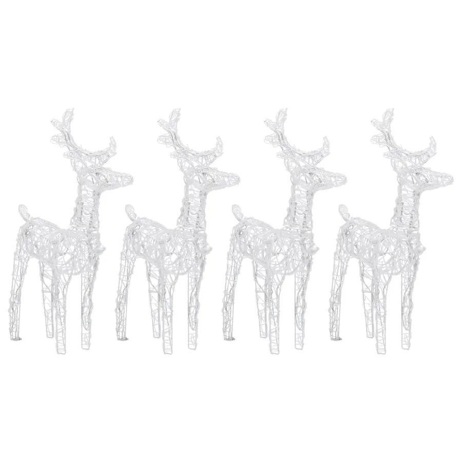 Rennes de Noël 4 pcs 160 LED Bleu Acrylique - 3