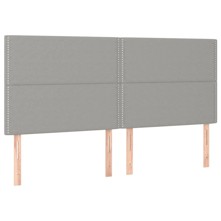 Tête de lit à LED Gris clair 180x5x118/128 cm Tissu - 4