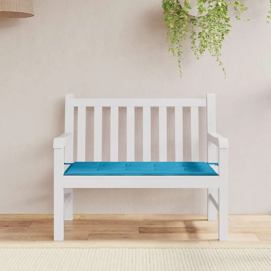 Coussin de banc de jardin bleu 100x50x3 cm tissu oxford