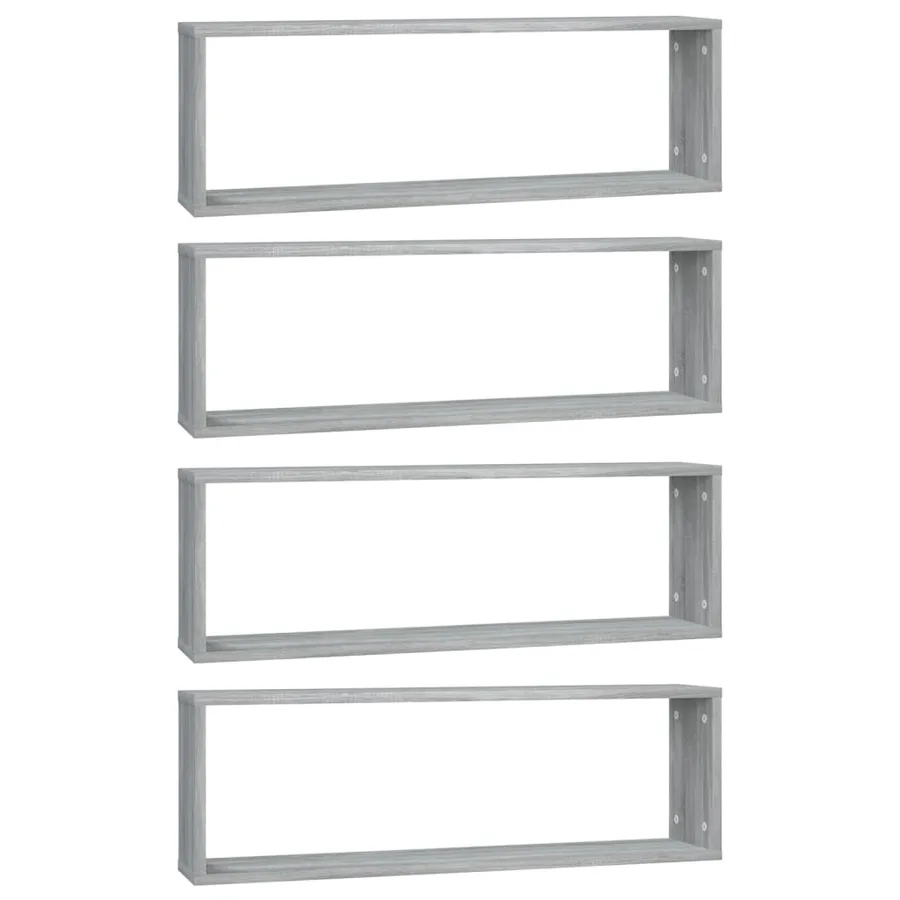 Étagères murales cubiques 4 pcs Sonoma gris 80x15x26,5 cm - 2