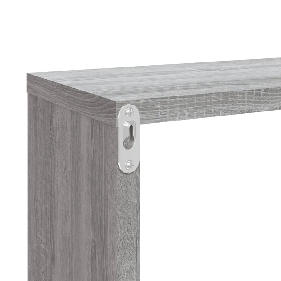Étagères murales cubiques 4 pcs Sonoma gris 80x15x26,5 cm - 8