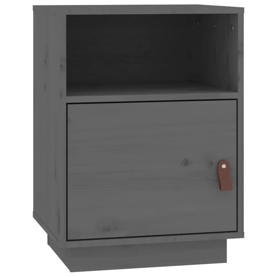 Tables de chevet 2 pcs Gris 40x34x55 cm Bois de pin massif - 6