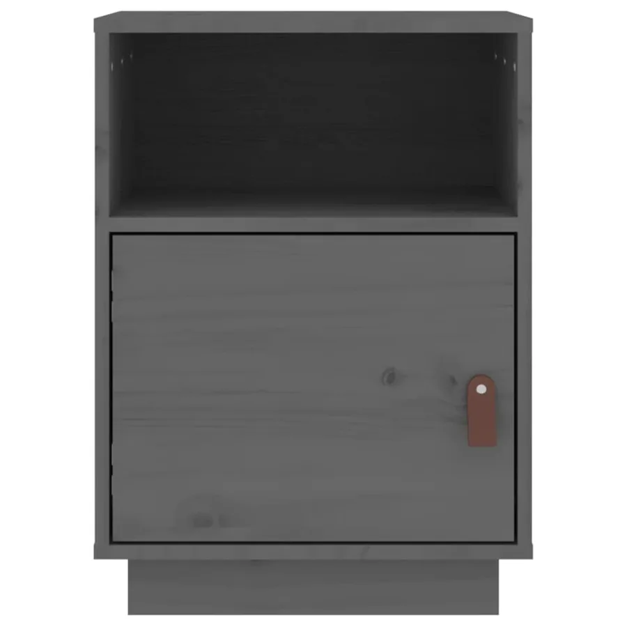 Tables de chevet 2 pcs Gris 40x34x55 cm Bois de pin massif - 7