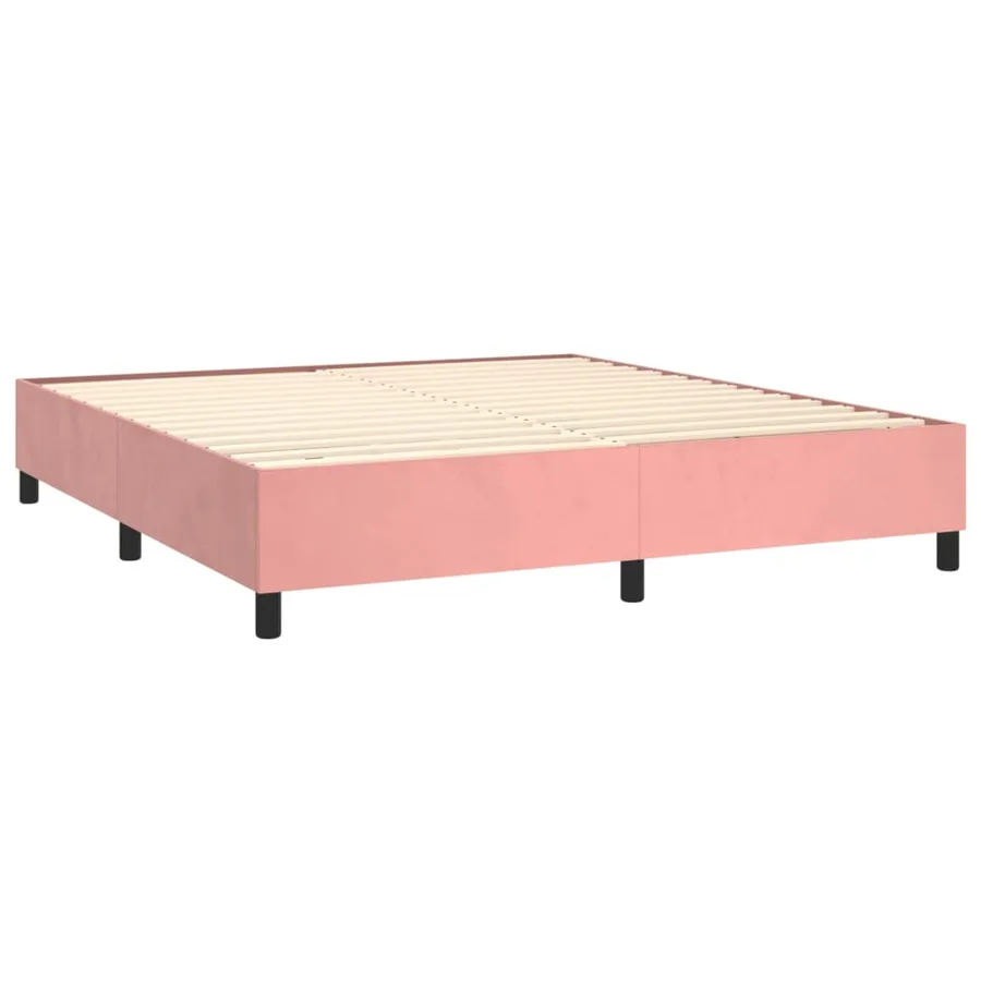 Sommier à lattes de lit matelas et LED Rose 180x200 cm Velours - 5