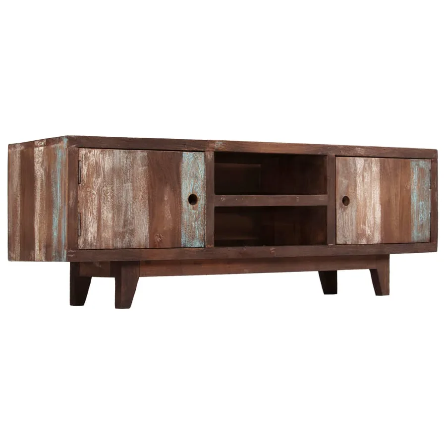 Meuble TV Bois d'acacia massif Vintage 118 x 30 x 40 cm - 10