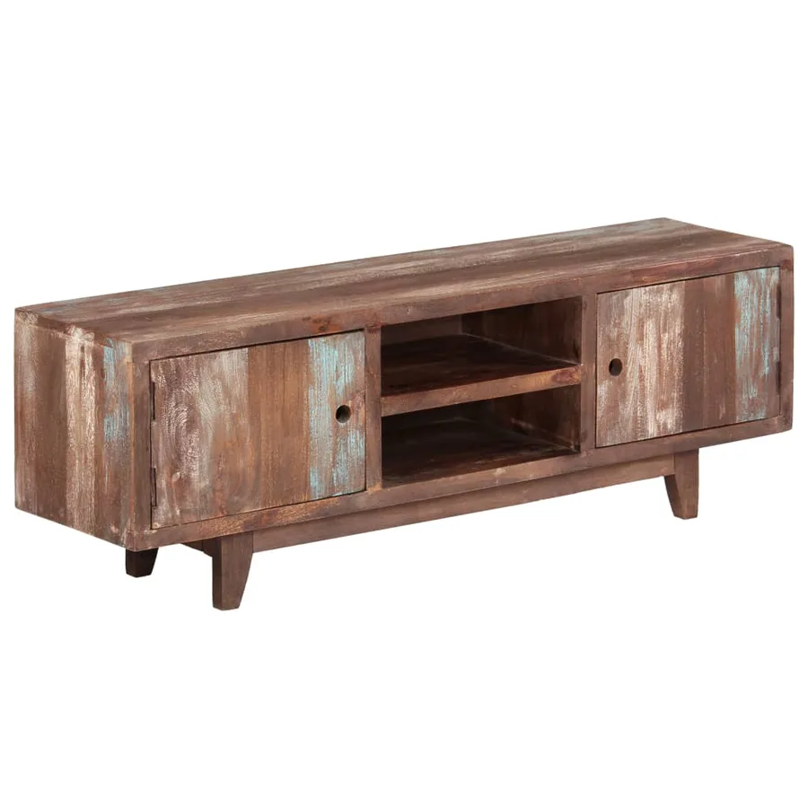 Meuble TV Bois d'acacia massif Vintage 118 x 30 x 40 cm - 12