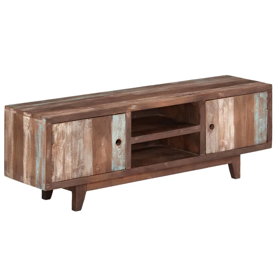 Meuble TV Bois d'acacia massif Vintage 118 x 30 x 40 cm - 13